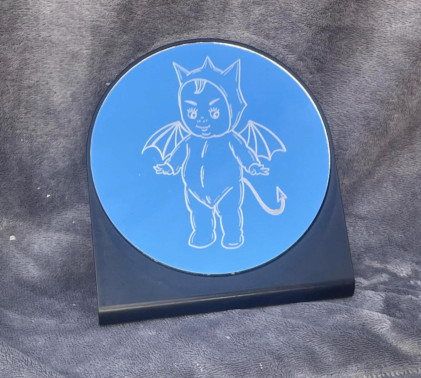 Hand Engraved Baby Devil Mirror